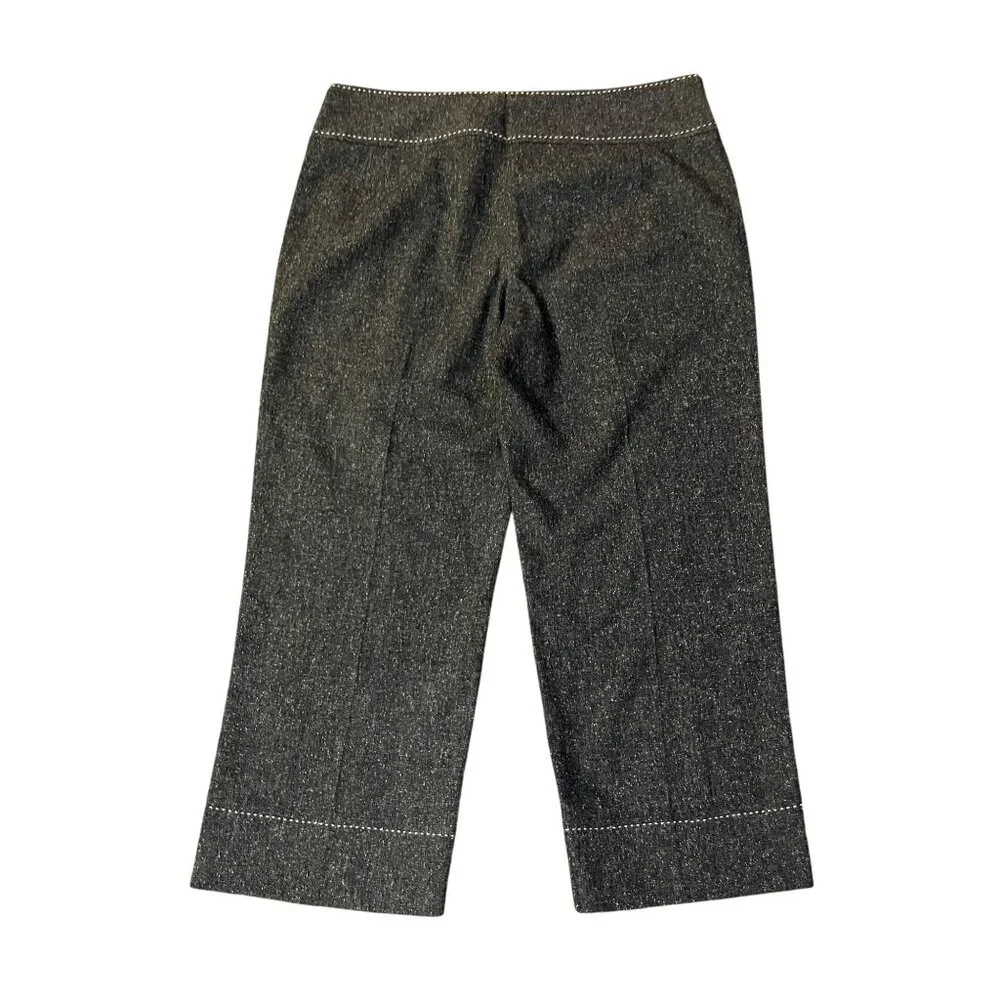 White House Black Market Womens 8 Used Black Gray Tweed Capri Pants - Picture 4 of 14